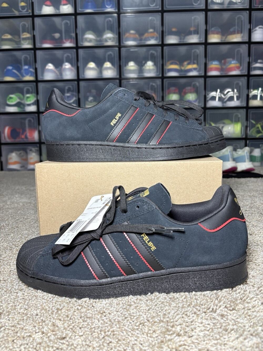 Adidas Superstar ADV X Felipe Gustavo - JR7831 2025 BLACK SUEDE MENS 11 NEW